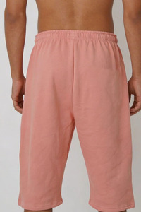 Shorts Bermuda pour Homme en Coton/Polyester Rose Tissé Respirant Écologique avec Cordon de Serrage, Taille Mi-Haute Décontractée, Couleur Unie, Poches - Product Image 2