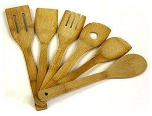 Juego de cucharas de madera maciza duraderas con espátula, cuchara volteadora y cuchara para servir, utensilios de cocina - Product Image 2