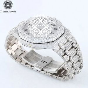 Charm_Jewels Luxury Stainless Steel Polygon Analog Quartz <b>Watch</b> 43mm Sapphire Crystal Folding Clasp Men - Product Image 4