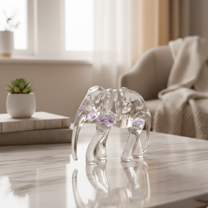 Artisanat en verre soufflé à la main en forme d'éléphant avec un design unique pour la décoration de la maison - Product Image 4