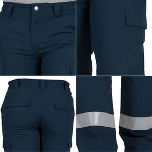 Pantalon de sécurité réfléchissant avec bandes lumineuses, tissu durable, ajustement réglable pour usage industriel et routier, design haut de gamme - Product Image 5