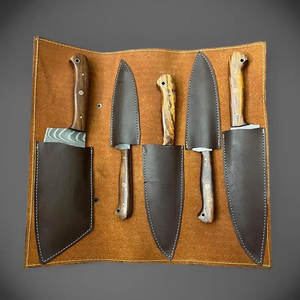 Coffrets de couteaux de chef durables, collection de couteaux de cuisine avec poids équilibré pour une utilisation à long terme, coffret de couteaux de chef en acier Damas - Product Image 4