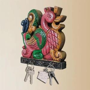 ที่แขวนกุญแจติดผนังไม้มะม่วงคุณภาพเยี่ยม เป็นมิตรกับสิ่งแวดล้อม 4 ตะขอ ดีไซน์ดั้งเดิม ผลิตอย่างมีศิลปะ สำหรับใช้ในบ้าน - Product Image 4