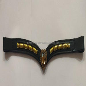 Banda de ceja de caballo de cuero de alta calidad, diseño de canal vacío con cubierta y cristales decorativos, diamantes de imitación, banda de CEJA ostentosa - Product Image 2