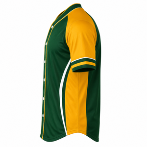 Adult <b>Button</b> Front Baseball Jersey Breathable Stitch Detail Athletic Top Contrast Piping Baseball Collar Heat-Transfer Printed - Product Image 6