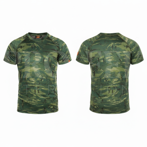 เสื้อยืดออกกำลังกายแขนสั้นลายพราง 100% โพลีเอสเตอร์ ยืดหยุ่น ระบายอากาศ แห้งเร็ว เหมาะสำหรับใส่เล่นกีฬาและสวมใส่ลำลอง - Product Image 6