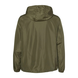 Chaqueta cortavientos con capucha para hombre, color verde oliva, con cremallera corta, informal, transpirable, ligera, de poliéster, para actividades al aire libre. - Product Image 3
