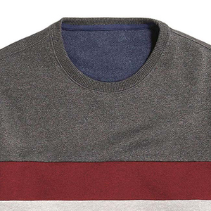 Mens Charcoal Grey Striped Chest Panel Crewneck <b>Jumper</b> Best Seller Fall Heavyweight Warm Casual Garment Apparel Clothes - Product Image 5