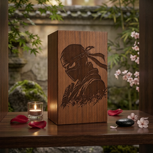 Wooden <b>Memorial</b> Urn Custom Engraved Cremation Keepsake <b>Box</b> Rustic Decorative Tribute Case for Remembrance - Product Image 1