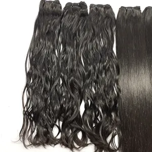 Mechones de cabello humano 100% Natural brasileño, extensiones de cabello indio con cutícula completa y cierre de alta clase, donados