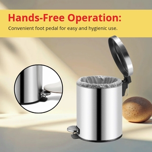 Wholesale 5L Stainless Steel Indoor/Outdoor <b>Kitchen</b> Garbage <b>Bin</b> Sanitary Trash Can for Household Recycling Manufacturer-GRADE - Product Image 5