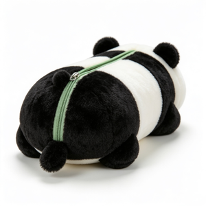 <b>Cute</b> Panda Plush Backpack With Green Zipper For Kids Unisex 31cm-50cm - Product Image 2