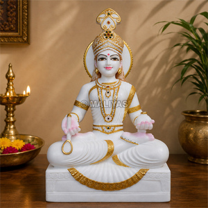Marble Annapurna Statue | White Marble Annapurna Devi Murti | Handcrafted Goddess Annapurna Idol | MALIYAS India - Product Image 1