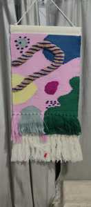 Alfombra Decorativa Abstracta Tejida a Mano de Nuevo Diseño |   Tapiz de Macramé Tejido a Mano, Decoración Boho Moderna para Colgar en la Pared -35 - Product Image 5