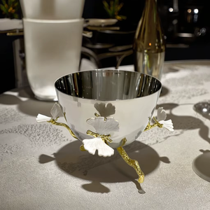 Bol à chocolat en acier inoxydable de qualité export avec accents floraux, vaisselle de haute qualité à bas prix - Product Image 2