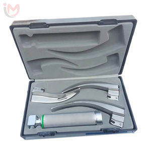Ensemble de laryngoscopes à fibres optiques médicaux réutilisables en acier inoxydable pour anesthésie, intubation endotrachéale, équipement de diagnostic, boîte OEM - Product Image 1