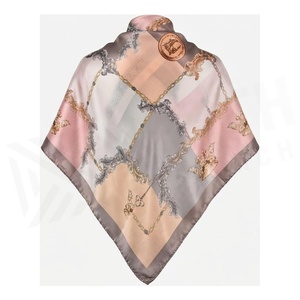 North Approach Women's Square <b>Silk</b> Scarf Color Blocking Elegant Multi-Functional Fashion Accessory All Seasons - Product Image 2