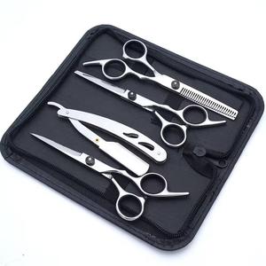Ensemble de ciseaux de coiffure professionnels en acier inoxydable 440C, lame tranchante, manche moyen, pour droitiers, légers, réutilisables, pour salon - Product Image 2