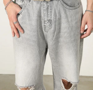 Pantalones Vaqueros de Mezclilla Lavados Personalizados de la Mejor Calidad, Pantalones Casuales o de Estilo Urbano para Hombre, Bordados, Clásicos, de Corte Holgado, Unisex - Product Image 4