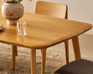 Midcentury Modern 6 Piece Wooden Dining Set with Solid Back <b>Chairs</b> <b>and</b> <b>Bench</b> for Home Dining Room - Product Image 2