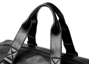 Bolsa de Viaje de Cuero Extra Grande, Bolsa de Viaje de Cuero con Patrón Personalizado, Compartimento para Zapatos, Bolsa Deportiva Impermeable para Gimnasio - Product Image 1