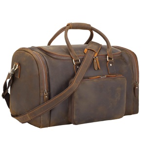 Luxury Leather Travel Weekender Duffel Bag with Shoe Compartment Overnight Gym Sports <b>Luggage</b> Bags at Best Price - Product Image 3