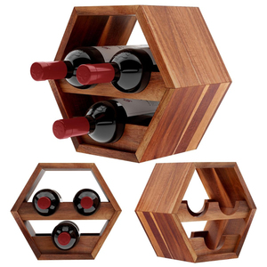 Porte-vin sculptural en bois massif fait main, pièce d'art unique et décorative pour la décoration de la maison, du bar, de la cuisine et du salon - Product Image 4