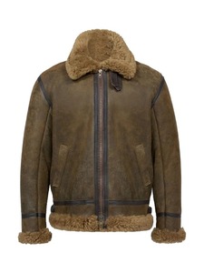 <b>Mens</b> Aviator <b>Shearling</b> Leather <b>Jacket</b> - Product Image 1