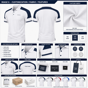 Men's White <b>Navy</b> Color Blocked <b>Polo</b> <b>Shirt</b> Short Sleeve Pique Knitted Breathable Casual Design Front Logo <b>Polo</b> <b>Shirt</b> For Men - Product Image 5
