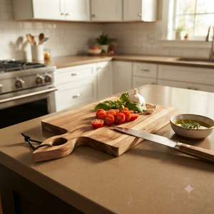 Planche à découper en bois d'acacia avec poignée, planche à découper en bois, plateau de service pour fromage, pour cuisine, restaurant, fournisseur en gros - Product Image 4