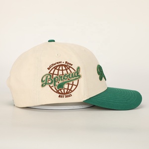 High Quality Custom A-<b>Frame</b> Style 5-Panel Cotton Baseball Cap Sporty Two-Tone Suede 3D Raised Embroidery Logo Dot Pattern Common - Product Image 3