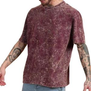Camisetas Vintage de Manga Corta 100% Algodón 230gsm al por Mayor, Camiseta con Logotipo Personalizable, Camiseta Oversize para Hombre con Lavado Ácido - Product Image 2