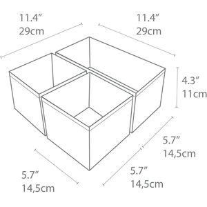 MA64 Modern Design Set 3 Fabric <b>Drawer</b> Insert Organizer Foldable Closet <b>Storage</b> <b>Boxes</b> for Underwear Scarves Belts Sunglasses 2cm - Product Image 2