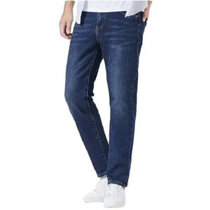 New Denim Jeans <b>Men</b> <b>Stretch</b> Straight Style Business Formal Casual 100% Cotton Blue Jeans Winter Autumn Breathable Eco-Friendly - Product Image 6