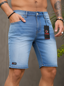 กางเกงขาสั้นยีนส์สีน้ำเงินเข้มสำหรับผู้ชาย Fly Humble Sportswear เอวกลาง ซิปหน้า สไตล์ลำลอง มีกระเป๋า ระบายอากาศ แห้งเร็ว 100% - Product Image 5