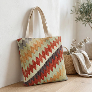 Bolso Tote Kilim para Oficina, Bolso Casual Tejido a Mano Sostenible para Chicas, para Uso Diario, con Patrón Geométrico, Bolso para Ropa Kilim - Product Image 2