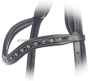 Bandes de sourcils en cuir, bandes de sourcils de bride, cristaux noirs et blancs, meilleure qualité, toutes tailles - Product Image 5