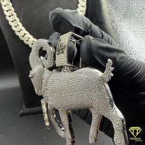 Pendentif Chèvre Personnalisé Haut de Gamme en Argent Sterling 925 avec Diamants de Laboratoire VVS, Bijoux en Gros - Product Image 2