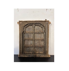 Ventana de Madera Tallada Antigua, Muebles Hechos a Mano para el Hogar, para Comedor, Sala de Estar, Dormitorio, Baño y Uso en Exteriores - Product Image 1