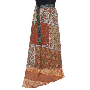 Long Wrap <b>Skirt</b> for Women <b>Boho</b> Stylish Multi Color Summer Wear Comfortable Fashion Hippie Style Free Size Gypsy Women Ladies - Product Image 2
