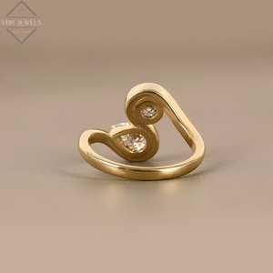 Anillo de Eternidad de Diamantes en Zigzag de Lujo en Oro Amarillo con Piedra Redonda, Anillo de Boda Chevron, Joyería para Mujer, Regalo - Product Image 2