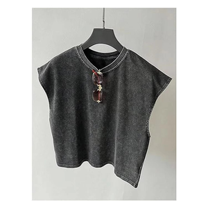 Nueva Camiseta de Moda para Hombre, Estilo Lavado Ácido, Cómoda, con Estampado, Unisex, 100% Algodón, Duradera, Sin Mangas - Product Image 1