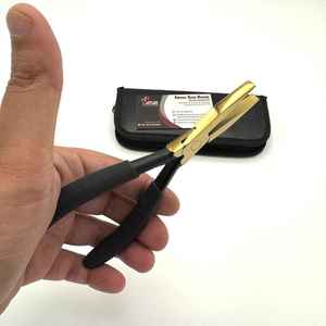 Custom Logo Black & Gold Flat Nose Hair <b>Extension</b> Pliers – Stainless Steel Micro <b>Bead</b> Crimping & Tape-In Hair <b>Extension</b> Tool - Product Image 3