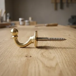 Good Quality Brass Curtain Hold Back Hook Wall Mounted Tie Back Holder For Bedroom And Living Room Available At Best Price - Product Image 2