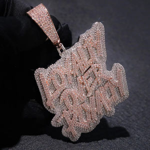 Colgante de Letra de Moissanita Bañado en Rodio, Amuleto Temático Hip Hop, Unisex, para Uso Diario, con Microincrustaciones de Plata 925, Número - Product Image 4