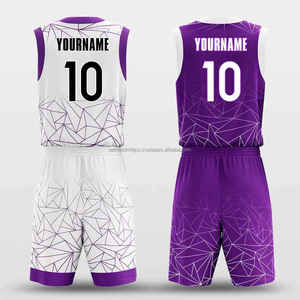 Polyester Custom Men's Sublimation Reversible Basketball Uniforms Sets Printed Basketball Jersey Kits Plus Size Moisture-Wicking - Product Image 4