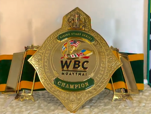 Cinturón de Artes Marciales Personalizado WBC Muay Thai Rising Stars, Forro de Cuero PU, Chapado en Oro, Unisex, para Muay Thai y Lucha - Product Image 6