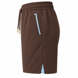 Pantalones Cortos Deportivos para Hombre, Color Marrón Espresso y Azul Hielo, de Secado Rápido, con Cordón Ajustable, Cintura Media, Casuales - Product Image 3