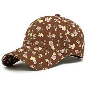 Floral Print Cotton Baseball Cap Unisex Adjustable Breathable Casual <b>Hat</b> Spring Summer Style - Product Image 2