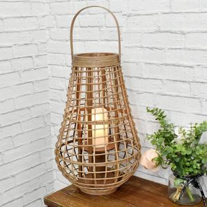 Lanterne d'intérieur en bambou tressé à la main, écologique, de haute qualité, rustique, peinte à la main, pour la décoration de la maison et du jardin, vente en gros à prix avantageux - Product Image 3